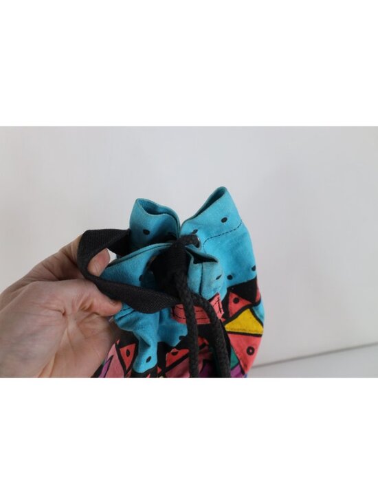 Vintage 90s Streetwear Distressed Rainbow Abstract Art Cinch Top Slingback Bag main image 8